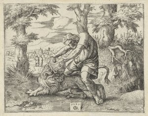 Simson doodt de Leeuw met Blote Handen